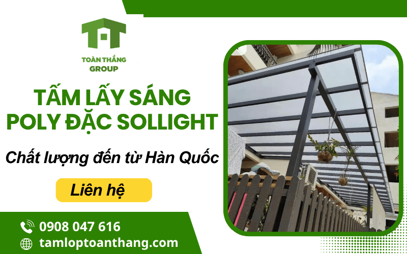 Tấm lấy sáng Poly đặc SolLight Hàn Quốc
