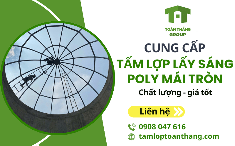 tấm lợp lấy sáng Poly mái tròn